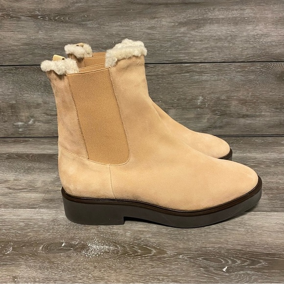 Stuart Weitzman | Alpine Cozy Suede & Shearling Chelsea Boot - Picture 3 of 13
